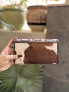 คลัทช์หนังวัวขนสัตว์กระเป๋าเงินหนังแกะสลักมือดีไซน์เนอร์เคสโทรศัพท์มีสไตล์สำหรับผู้หญิงกระเป๋าสตางค์อเนกประสงค์ - Product Image 3