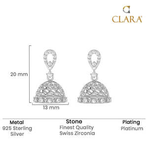 Compre Pendientes Jhumki y Jhumka de Plata 925 de Primera Calidad para Mujer, con Circonita Dorada y Perla, para Bodas y Compromisos - Product Image 5