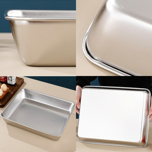 Biểu Tượng Tùy Chỉnh Thép Không Gỉ Hình Chữ Nhật Nướng Pan Với Nắp Khay Thức Ăn Sâu Phẳng Dưới Lò Khay Cho Nhà Hàng Và Nhà Bếp Sử Dụng - Product Image 6