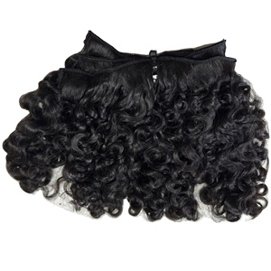 Vague birmane Extension de cheveux bouclés Extension de cheveux vierges bruts Double pointe dessinée bande Ins Bundle prix de gros de cheveux humains - Product Image 1