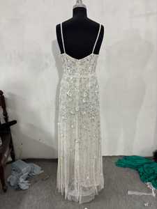 Elegante vestido de noche Aline con estampado floral y lentejuelas con cuentas, Vestido largo de baile con una manga y un hombro, vestido de fiesta - Product Image 4