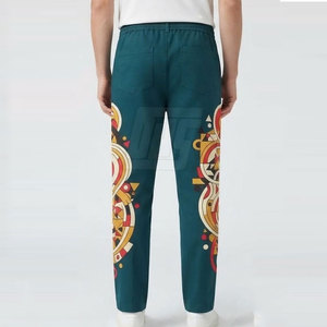 Daily Wear DTG Printed <b>Trousers</b> Men Casual Street <b>Trousers</b> With Colorful Graphic Artwork Modern Fashion Style Comfortable Wear - Product Image 5