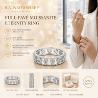 S925 Silber Vollbesetzter Moissanit-Ring D-Farbe VVS 3mm Runde Steine Milgrain-Kante Gravierte Ringe für Frauen GRA