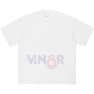 Camiseta con estampado personalizado para hombre, Camiseta con cuello grueso, camisetas de algodón 100%, Camiseta lisa de gran tamaño con cuello simulado para hombre - Product Image 1