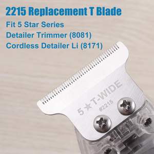 Lot de 2 lames larges de rechange 2215 pour tondeuse, lames réglables en acier inoxydable à écartement nul, type de prise US, argent - Product Image 6