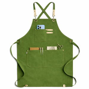 Delantal Unisex de Lona y Cuero, Resistente al Agua, sin Mangas, para Restaurante, Bar, Cafetería, Salón de Belleza, Estudio de Uñas, Barista, Personalizable - Product Image 3