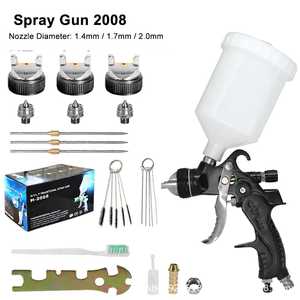 H-2008 HVLP Gravity Feed Spray Gun Set 600cc Aluminum Alloy Paint Sprayer <b>Kit</b> for Automotive Furniture Repair - Product Image 1