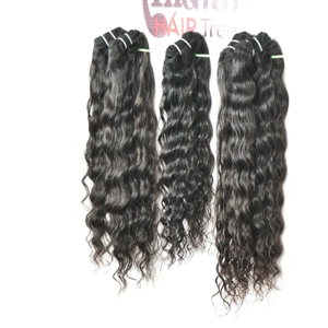 Extensions de cheveux humains indiens vierges 100% Remy non traités, couleur noire naturelle, tissage lâche profond, ondulées, pour tissage - Product Image 5