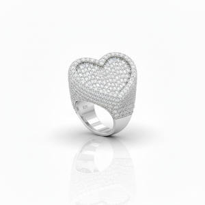 Luxury Hip Hop Customizable 925 Sterling Silver Baguette Cut Moissanite Pave Setting Romantic Heart <b>Wedding</b> Bands for <b>Men</b> Women - Product Image 1