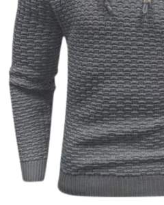 Sweat-shirt à capuche personnalisé pour homme, gris anthracite texturé, manches longues, décontracté, hiver, avec cordon de serrage et poignets côtelés - Product Image 5