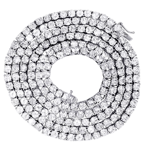 Corte brillante 6mm 10K 14K 18K oro VVS diamante Natural tachonado collar de cadena de tenis para moda de lujo Unisex DE LA India - Product Image 1