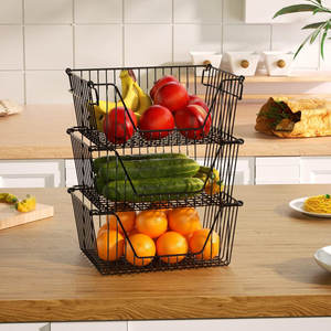 ตะกร้าเหล็กลวดเหล็กตะกร้าจัดเก็บของ3ชุดที่ทันสมัยทนทานและมีสไตล์ - Product Image 1