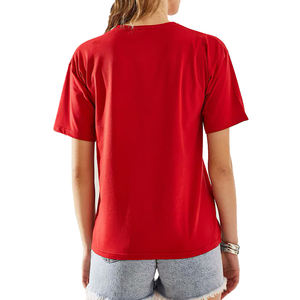 Camiseta cuadrada de poliéster de algodón 100% de alta calidad para mujer, ropa de calle ecológica, Top corto de manga corta para mujer - Product Image 6