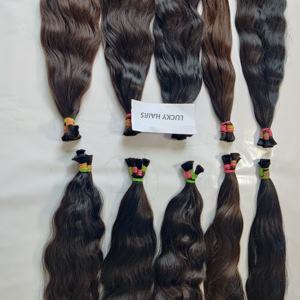 Extensions de cheveux humains bruts indiens à cuticule alignée au prix de gros tissage en vrac vague de cheveux humains vierges Curl lâche fermeture à lacet profond - Product Image 2