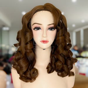 วิกผมแท้แบบมีลูกไม้ด้านหน้าสีน้ำตาลเด้งจากเวียดนาม100% - Product Image 1