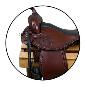 Ensemble de selle en cuir véritable de style occidental fait à la main - Product Image 3