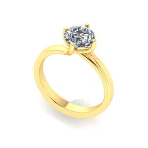 925 plata esterlina redonda Moissanite piedra preciosa mujeres compromiso sola piedra banda boda Moissanite anillo para mujer - Product Image 3