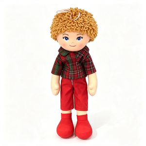 customized Curly blonde hair boy rag <b>doll</b> Fabric boy <b>doll</b> plush toy Plaid shirt boy stuffed <b>doll</b> Standing boy cloth <b>doll</b> - Product Image 6