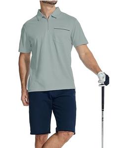 Nuevo diseño de media cremallera Polo camiseta Fitness en blanco Color gris Slim Regular Fit Golf Polo camisas ropa deportiva transpirable secado rápido - Product Image 2