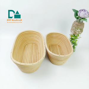 Panier à pain en rotin écologique de diamètre personnalisé avec des échantillons gratuits, forme ovale blanche - Product Image 1