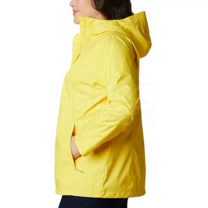 Veste de pluie imperméable en polyester de couleur unie pour femme, style unique, respirante, avec logo tricoté sur le devant, pour l'hiver, style streetwear - Product Image 3