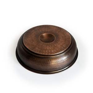 Bol de bain turc en cuivre anatolien Kurnaci 16-18-20cm, fait à la main, objet de bain décoratif, bain finlandais, sauna, couleur oxyde - Product Image 6