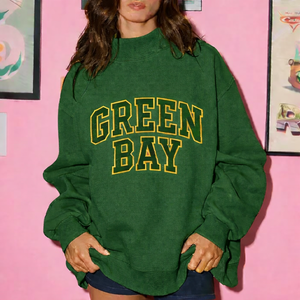 Sweat-shirt oversize pour femme, col montant, hiver, automne, streetwear, coupe ample, polaire, décontracté, manches longues, pull confortable, haut tendance - Product Image 6