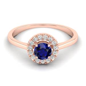 Bagues de fiançailles REYES luxueuses en argent sterling 925 avec saphir bleu de 0,5 carat pour femmes, bijoux en moissanite certifiés GRA - Product Image 5