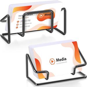 Sleek Black Wire Business <b>Card</b> Stand for Office Desk Display Durable <b>Metal</b> Organizer Set Ideal for Professionals and Businesses - Product Image 1