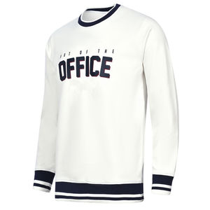 <b>Men's</b> High Quality 100% Cotton Printed <b>Sweatshirt</b> Eco-Friendly Breathable Knitted Top for Autumn Winter Formal Casual <b>White</b> - Product Image 1
