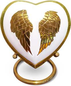 Golden Wings American Style Metal Heart Keepsake Urn with <b>Gift</b> <b>Box</b> Mini Funeral Urn From India - Product Image 4
