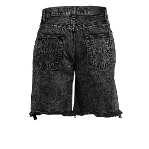 Shorts en jean décontractés pour hommes, taille haute, respirants, en mélange de coton, coupe slim, lavables, coupe droite, effet usé - Product Image 5