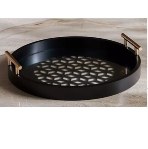 Plateau de service en rotin et bois naturel, fait main et personnalisé, pour restaurants, cafés, hôtels, pour servir des plats, des aliments, des fruits, du café - Product Image 6