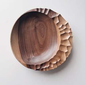 Tazón de Madera Maciza Hecho a Mano, Tazón Decorativo para Servir, Tazón de Madera Natural para Ensaladas y Frutas, Decoración Ecológica para el Hogar y la Cocina - Product Image 5