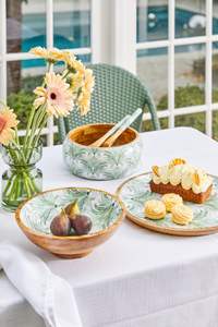 Handmade Wooden <b>Enamel</b> Minimalist Dishwasher Safe <b>Bowl</b> for Food Serving Lightweight and for Parties - Product Image 3