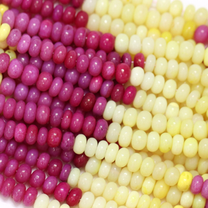 Hermosas cuentas de ópalo en forma de rondel, con tonos de rosa y amarillo, de 8-10 mm, cuentas de ópalo rosa y amarillo, cuentas de ópalo de calidad AAA. - Product Image 6