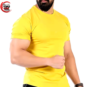 Men's High Quality Gym Workout Athletic O-Neck <b>Muscle</b> Gym <b>T</b>-<b>Shirt</b> Plain Cotton Top Fitness Crew Neck Top - Product Image 2