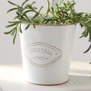 Pots à fleurs suspendus en métal avec crochet |   Jardinières en fer vintage pastel pour garde-corps de <span class=keywords><strong>balcon</strong></span>, clôture de jardin, décoration intérieure et extérieure - Product Image 3