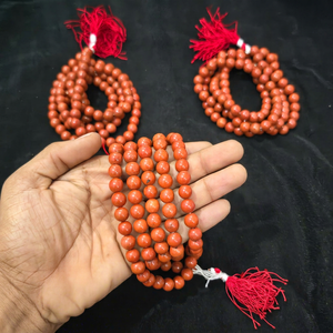 Collar de cuentas de jaspe rojo natural al por mayor, pulido, para oración, meditación, rosario espiritual - Product Image 1