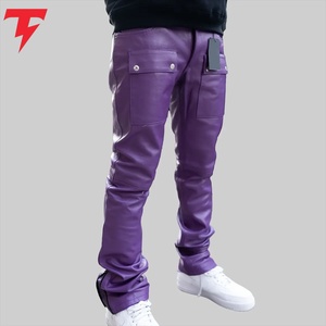 <b>Men</b> <b>Leather</b> Pants Genuine <b>Leather</b> Straight Fit <b>Trousers</b> Durable Comfortable Stylish Casual Fashion Wholesale Apparel - Product Image 5