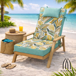 Cojines para Sillas de Jardín 120x55x8cm, Almohadas y Cojines Cómodos para Exteriores, Ligeramente Resistentes al Agua, Correas de Sujeción, Relleno de Espuma - Product Image 6