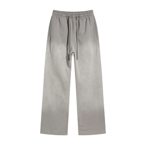 Custom Sweatpants Men's Sweatpants Street Hot Drawstring Washed Men's Trousers 450 Grams Spray Dyed Distress Loose Pants - Product Image 3
