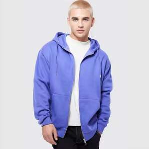 600 GSM Heavyweight Fleece Thermal Zip Hoodies US OEM Logo Personnalisé 3D Logo Brodé Full Zip Plus La Taille Zipper Hommes Hoodies - Product Image 3