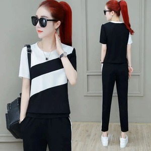 Ropa deportiva de ocio para mujer, ropa de verano 2024, nuevos vestidos de moda, pantalones cortos de manga corta, dos conjuntos para mujer, conjunto de 2 uds. - Product Image 6