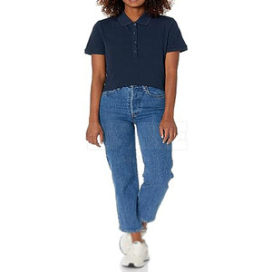 T-shirt d'été en toile de haute qualité pour femme, col rabattu, dernier design, classique, décontracté, respirant, séchage rapide, 100 % coton - Product Image 3