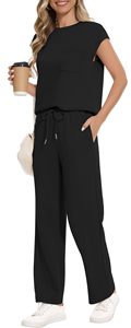 2025 donna Casual estivo per Lounge set tinta unita tuta a 2 pezzi abbinata pantaloni in maglia per la primavera/estate - Product Image 4