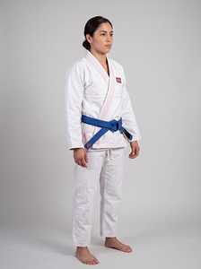 Kimono de Jiu Jitsu Blanco, Bordado de Flor de Cerezo Sakura, Personalizado OEM, Tejido Perla de 450 GSM, Fabricante Mayorista - Product Image 3