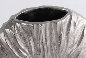 Jarrón de Mesa Redondo de Aluminio y Níquel Estilo Art Deco Moderno, Tamaño Personalizado, Marca Metal Wave, para Sala de Estar, Regalo de Navidad - Product Image 5