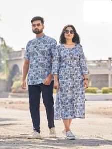 Camisa Kurti de pareja de diseñador estampado exclusivo a juego de excelente calidad para uso regular de proveedor indio - Product Image 6
