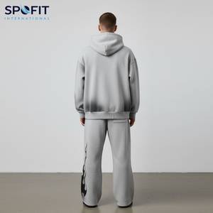 Ensemble de survêtement pour garçons en coton 100% de haute qualité, poids lourd, résistant au soleil, coupe ample, sweat-shirt à capuche, jogging baggy, streetwear, survêtement pour hommes - Product Image 4